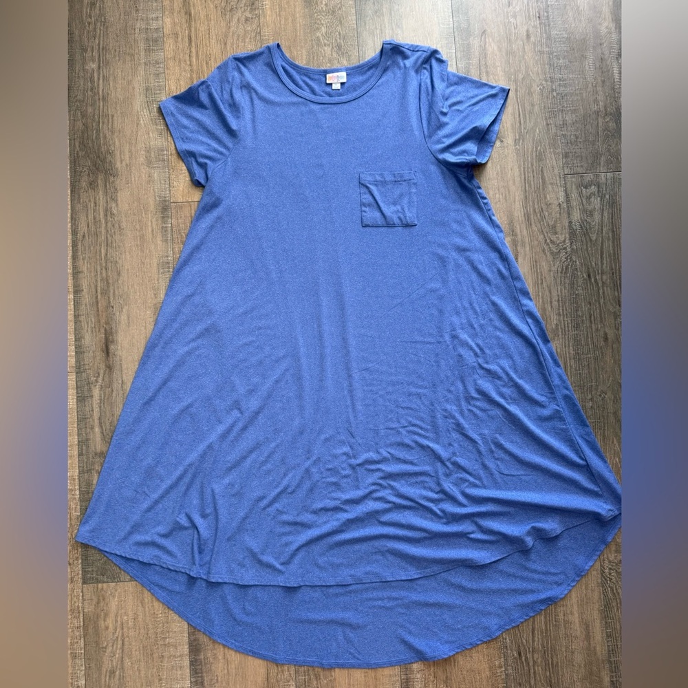 LuLaRoe Carly Vibrant Blue Dress